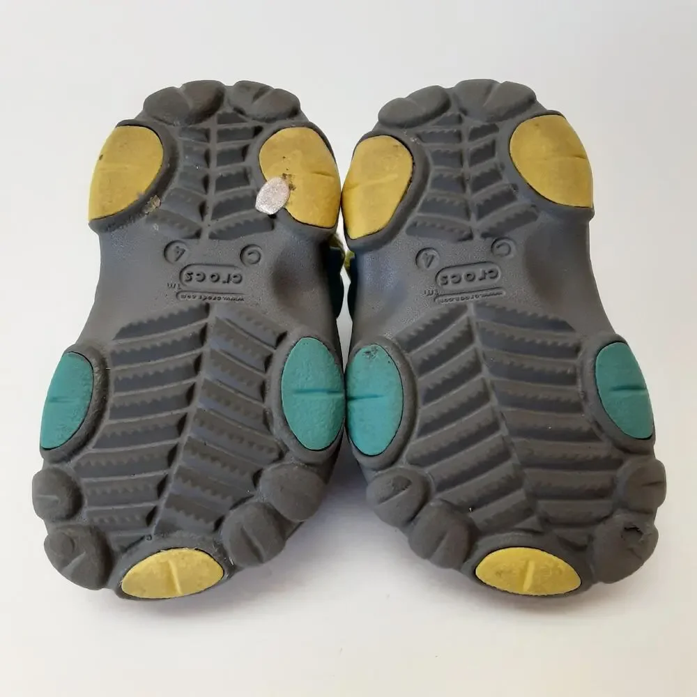 Crocs Clogs All Terrain Kids Water Shoes Gray Back Strap Toddler 4C Summer